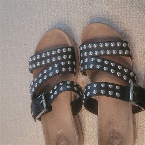 michael kors ansel|Ansel Studded Leather Slide Sandal .